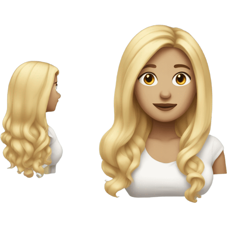 Blonde long haired woman pregnant emoji