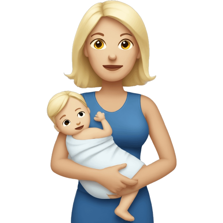 white mom holding little baby emoji