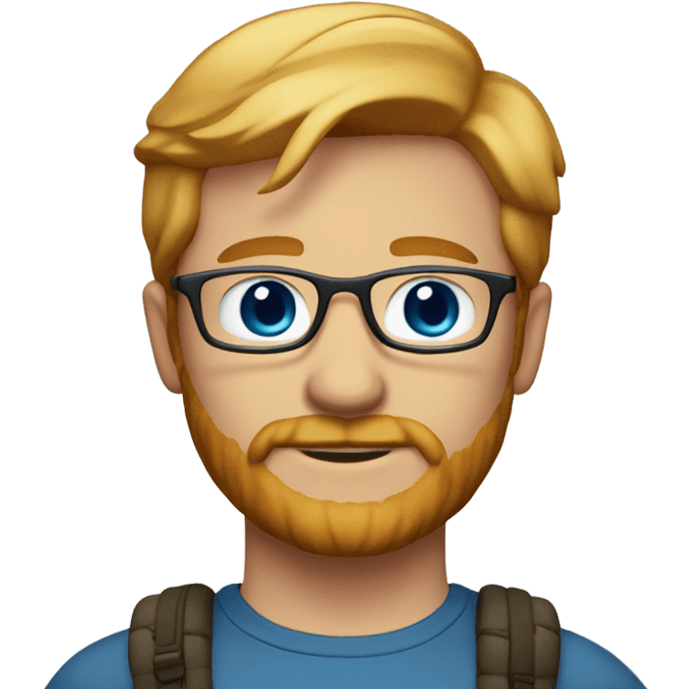 Man-short hair-strawberry blond-beard-blue eyes-glasses emoji