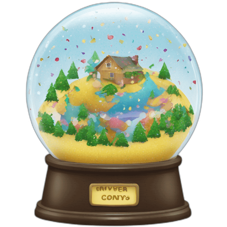 Confetti world snowglobe emoji