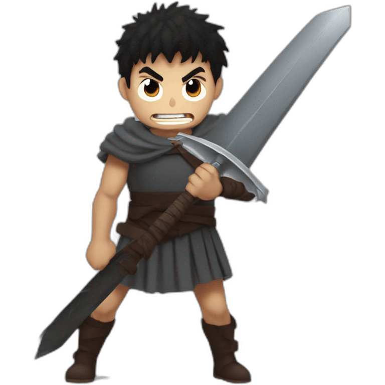 angry berserk guts carrying huge sword without guard emoji