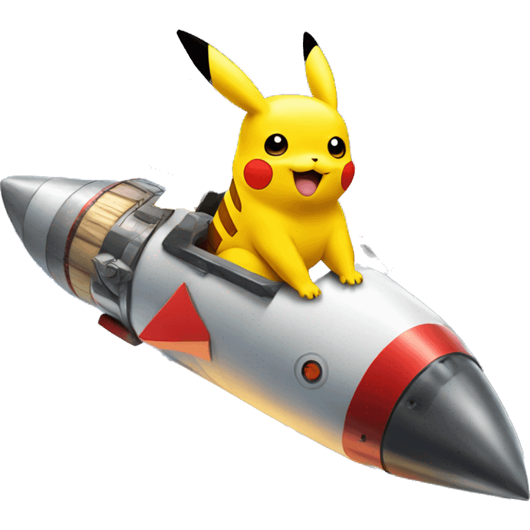 pikachu on a rocket emoji