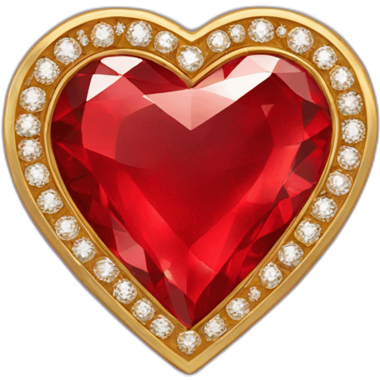 Red heart diamond with gold border emoji