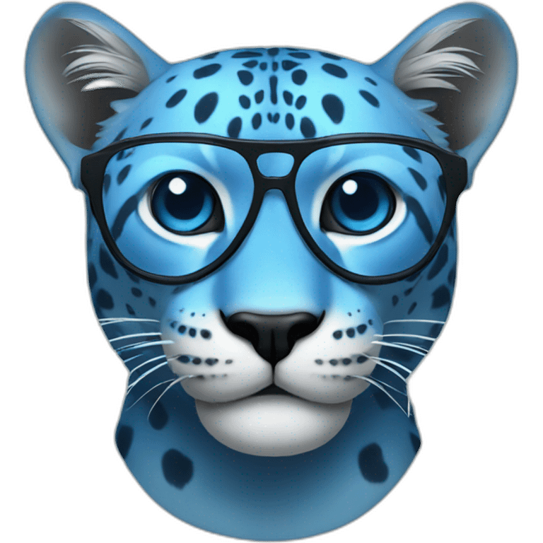 Blue panther with glasses emoji