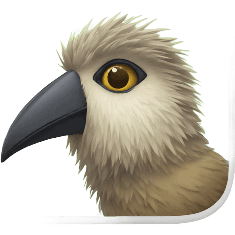 Scruffy bearded man bird watching emoji