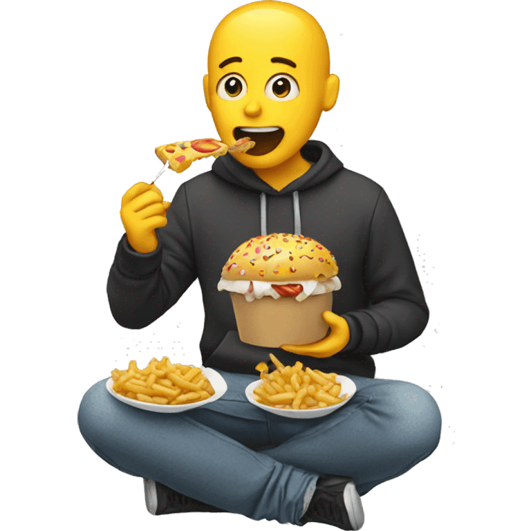 person eating junk food emoji