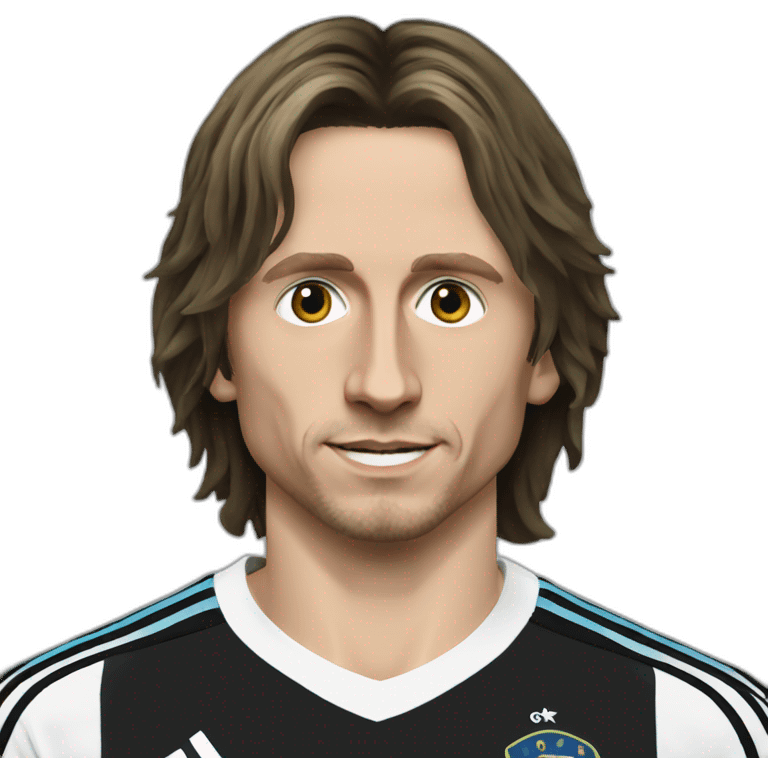 Luka Modric with black hair emoji