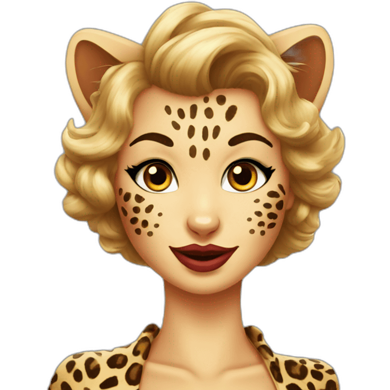 pin-up leopard emoji