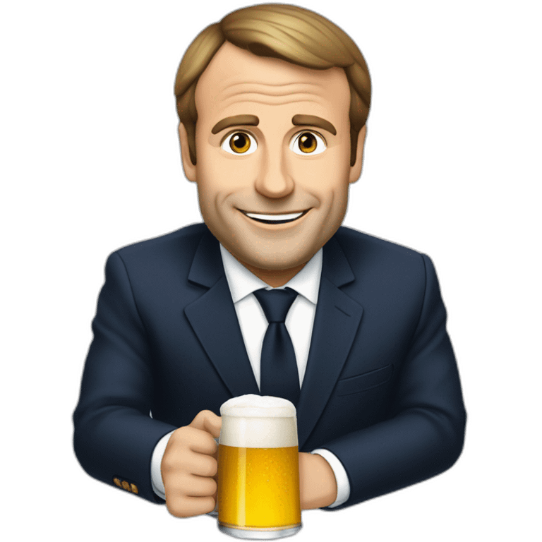 Macron qui boit une bière emoji