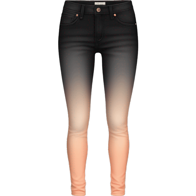 Realistic isolated pair of black to peach ombre jeans jeggings.  emoji