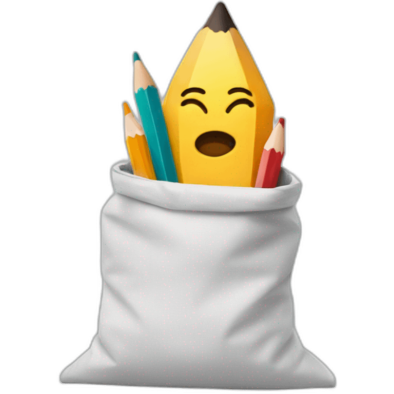 pencil in a bag emoji