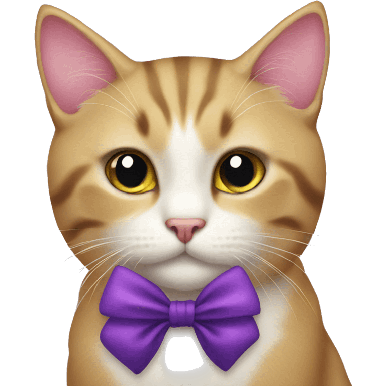 Cat with purple bow emoji