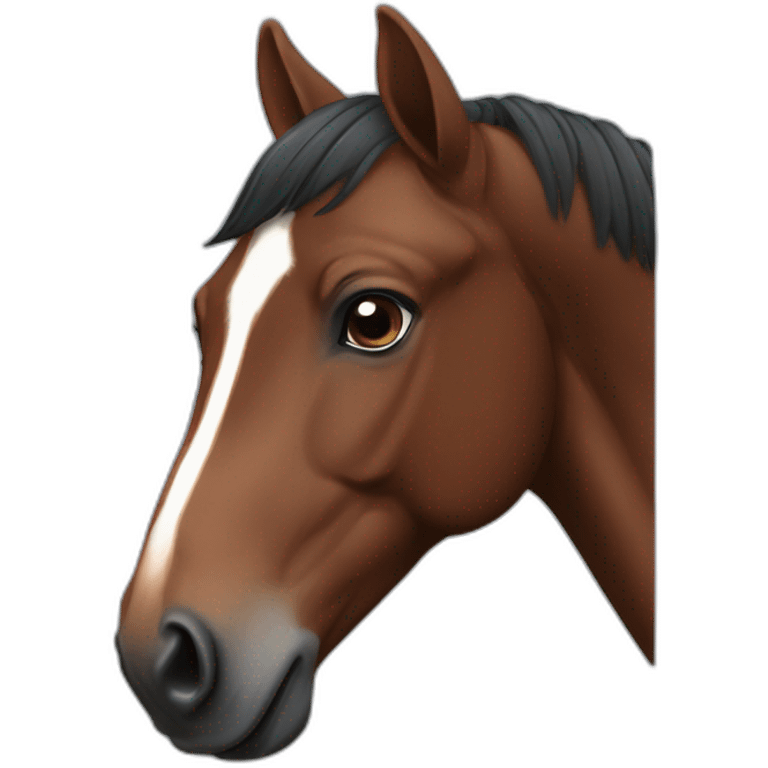 brown bay horse with a white spot on forehead emoji