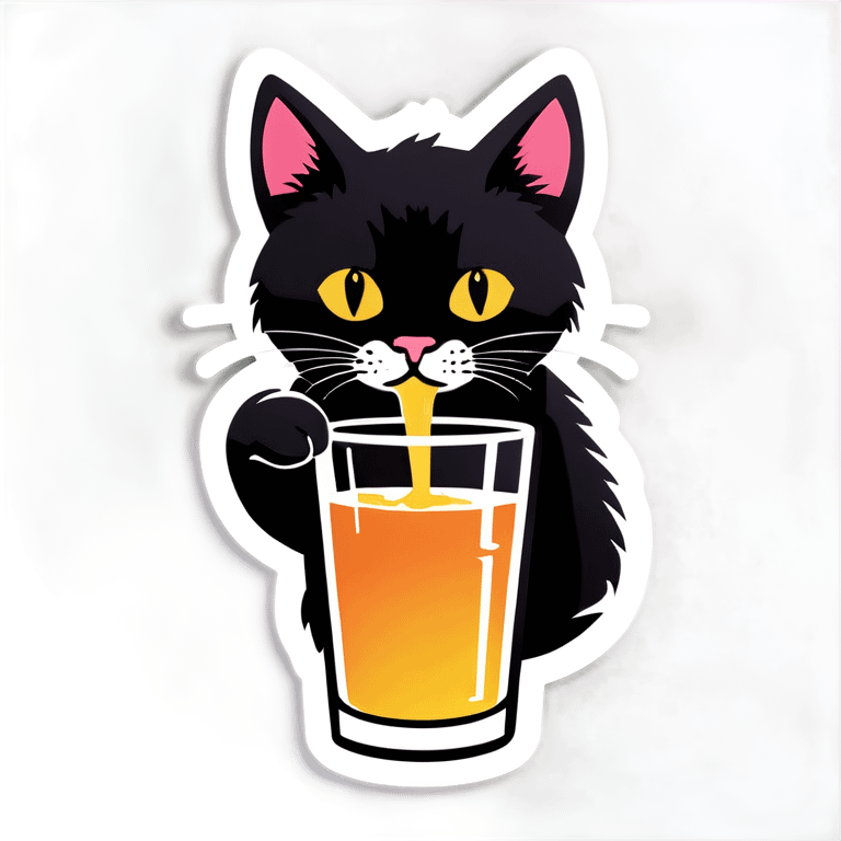 Cat drinking  emoji