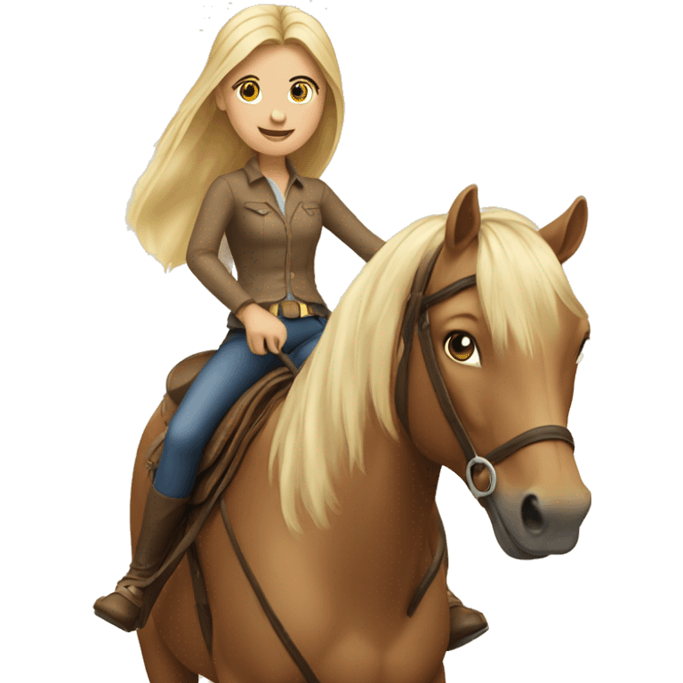 blonde girl riding a horse emoji