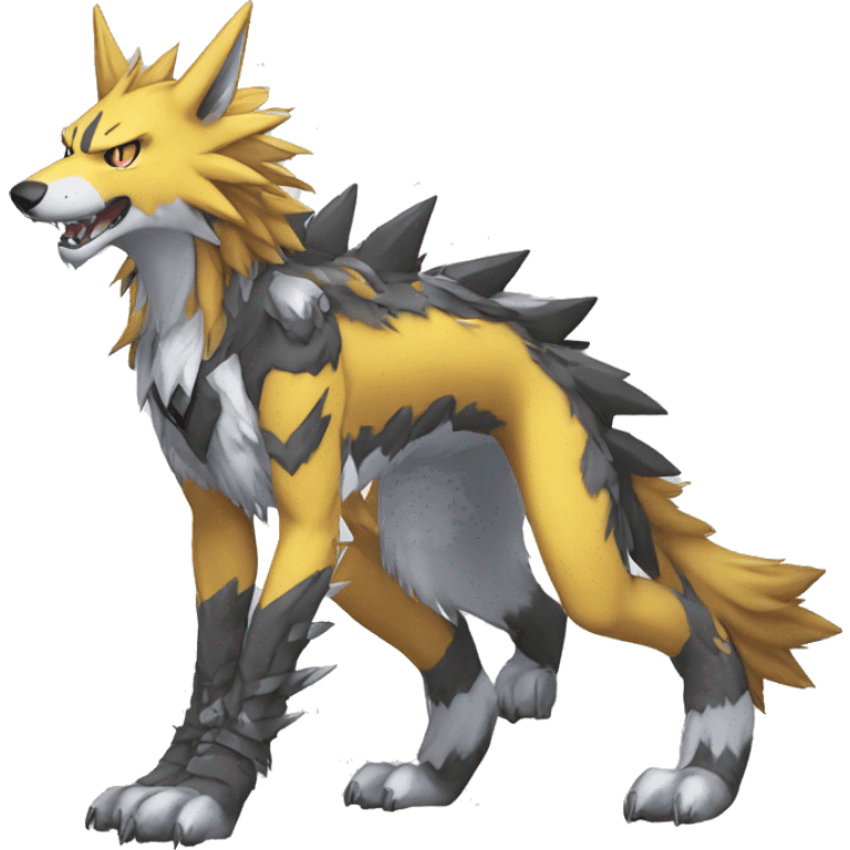  Cool Edgy Digimon-Fakemon-Garurumon-Loogamon-Dorulumon-Wolf full body emoji