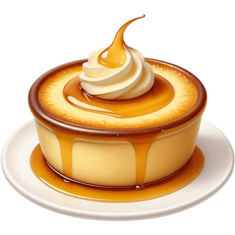 Cinematic Realistic Cr√®me Br√ªl√©e Dessert Emoji, depicted as a rich custard with a perfectly caramelized sugar top rendered with exquisite textures and warm, inviting lighting. emoji