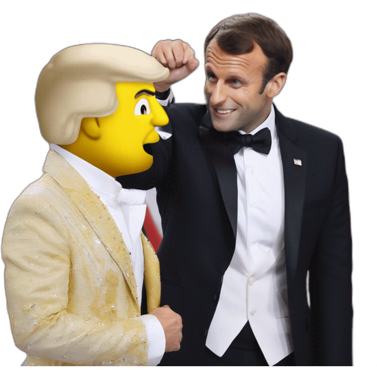 Emmanuel Macron faisant le doigt d’honneur a Trump emoji