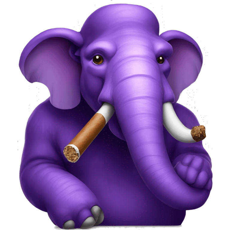 a purple mammoth smoking a cigar emoji