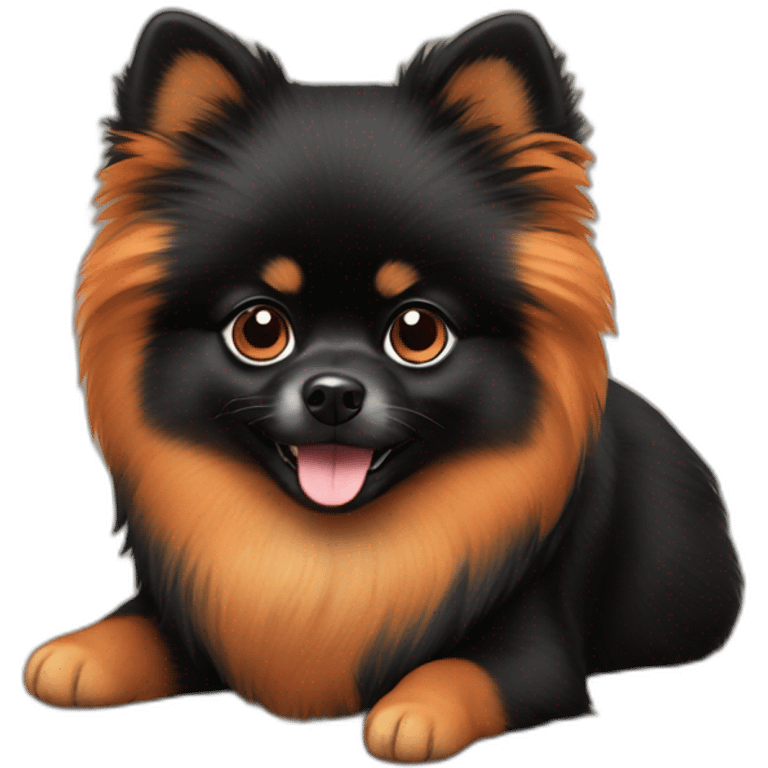 black-orange pomeranian emoji