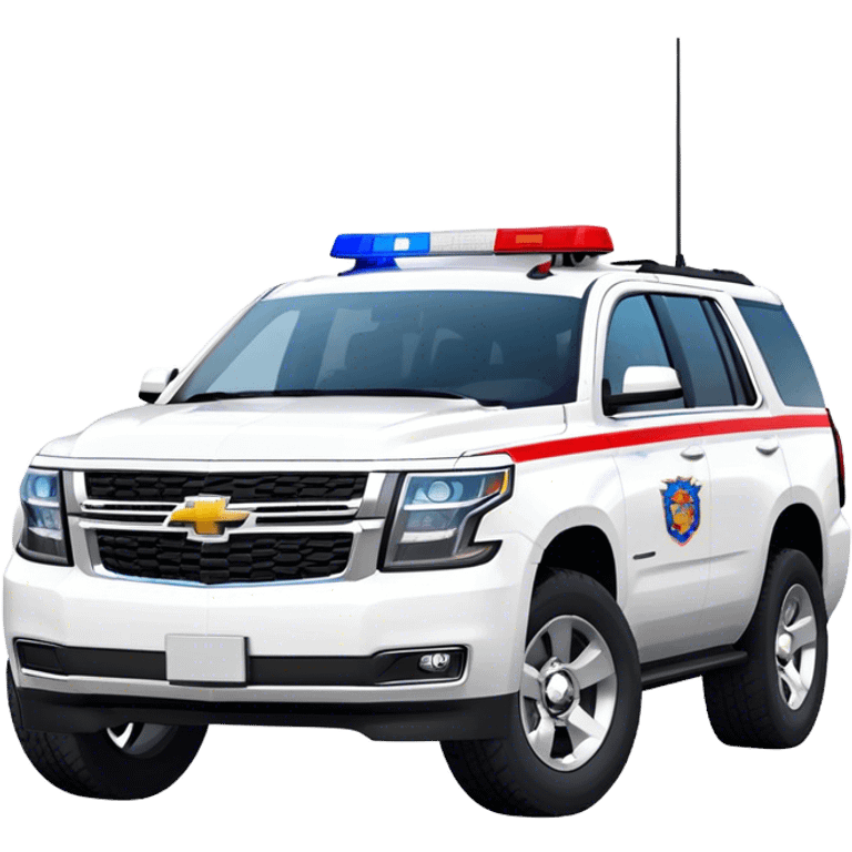 Emergency Response SUV - Chevrolet Tahoe (Model Year: 2021) (Iconic colour: White with red/blue sirens) emoji