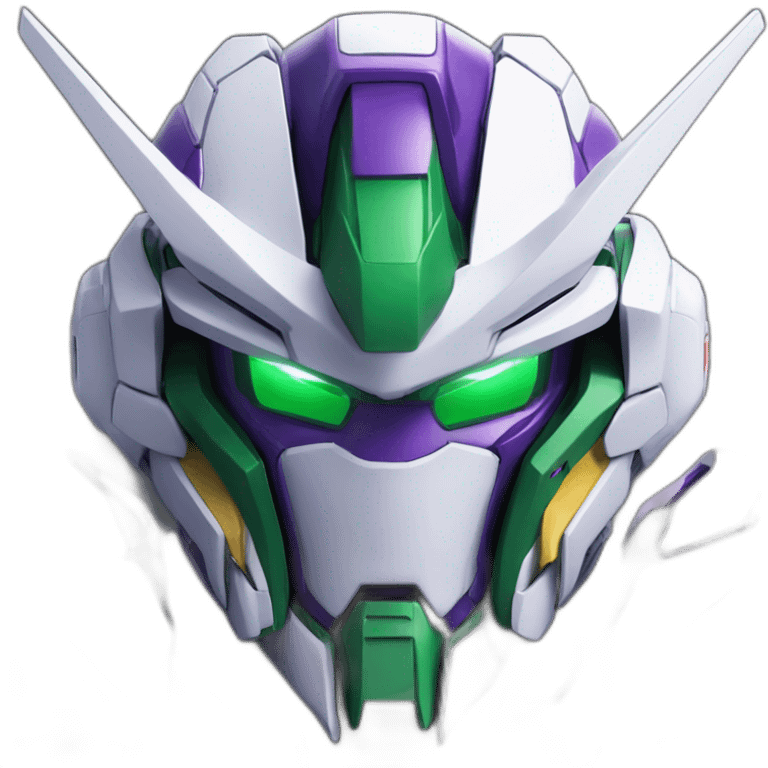 purple and green gundam barbatos face emoji