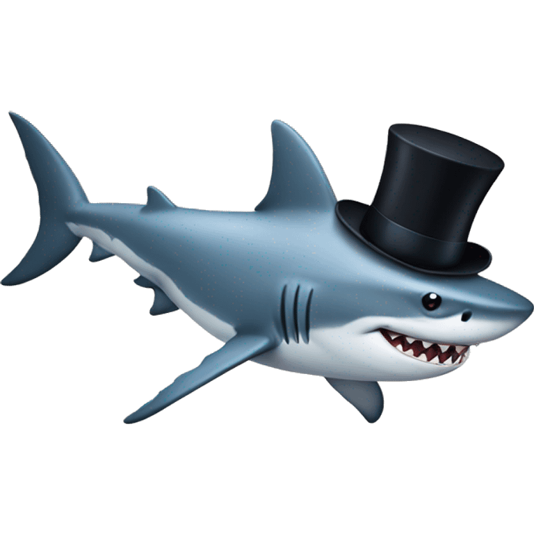 Shark with a top hat emoji