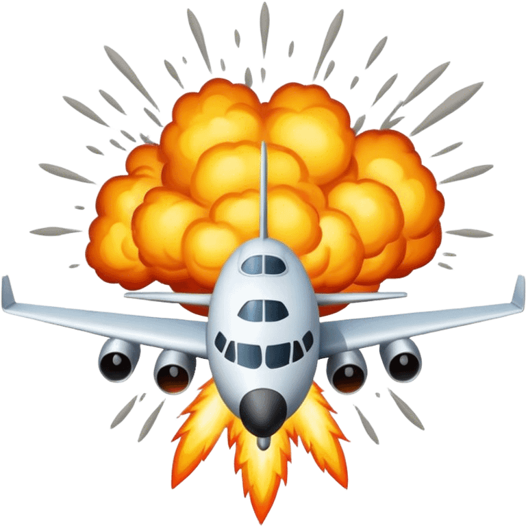 aircraft and explosion emoji