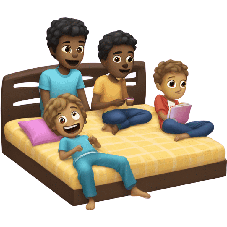 Boys having a slumber party emoji