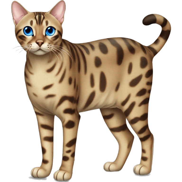 Seal Bengal cat with Blue eyes standing emoji