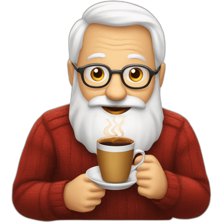 Père Noël avec un café  emoji