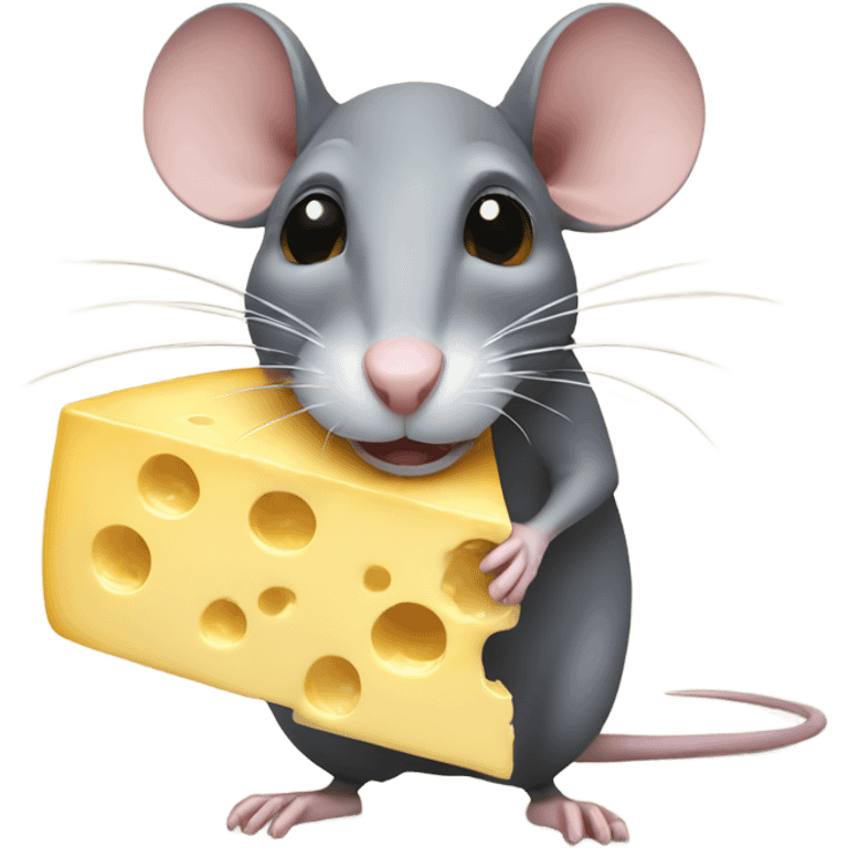 Rat eating cheese emoji