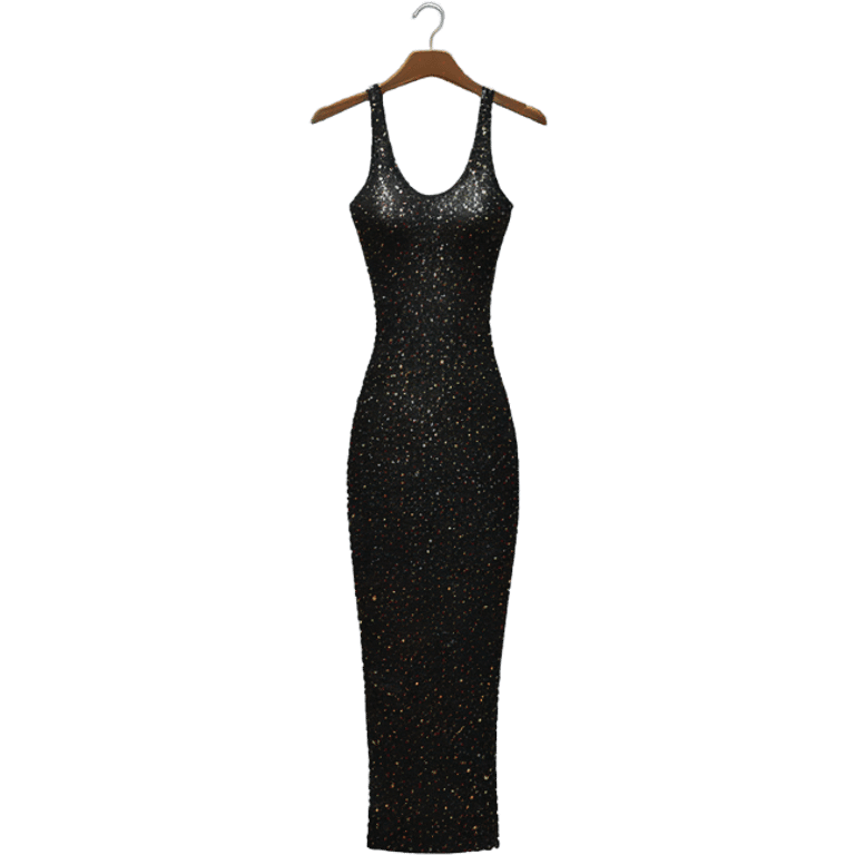 sparkly long bodycon dress on hanger emoji