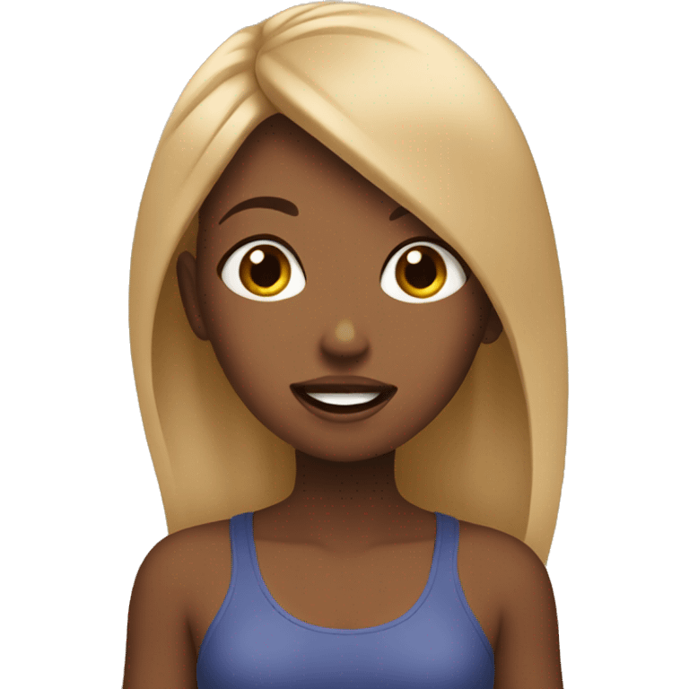 tan girl eating blueberries emoji