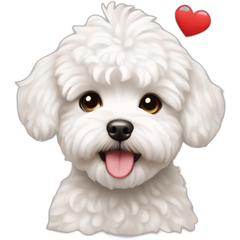 White maltipoo send a kiss emoji