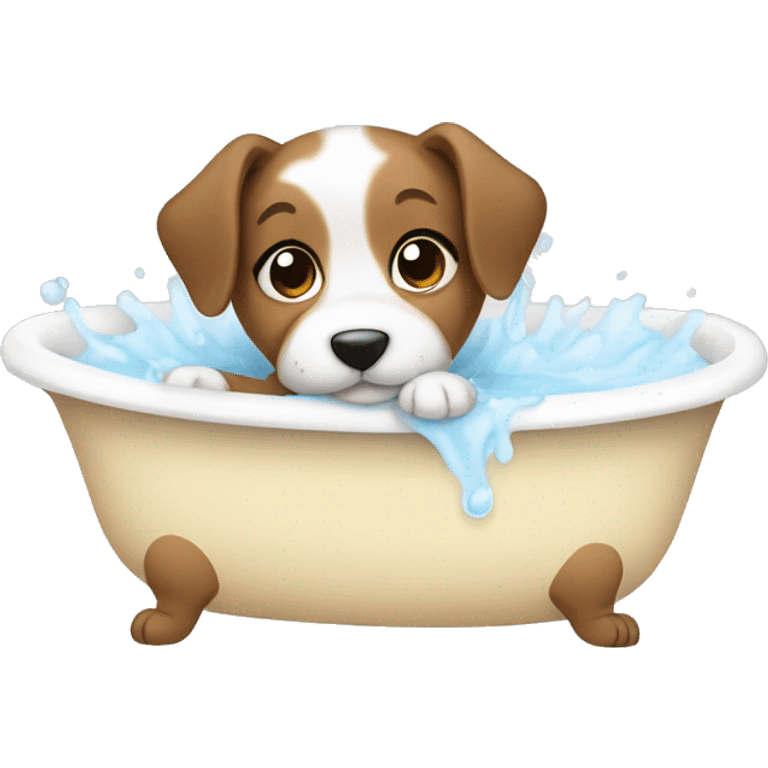 Puppy taking a bath emoji