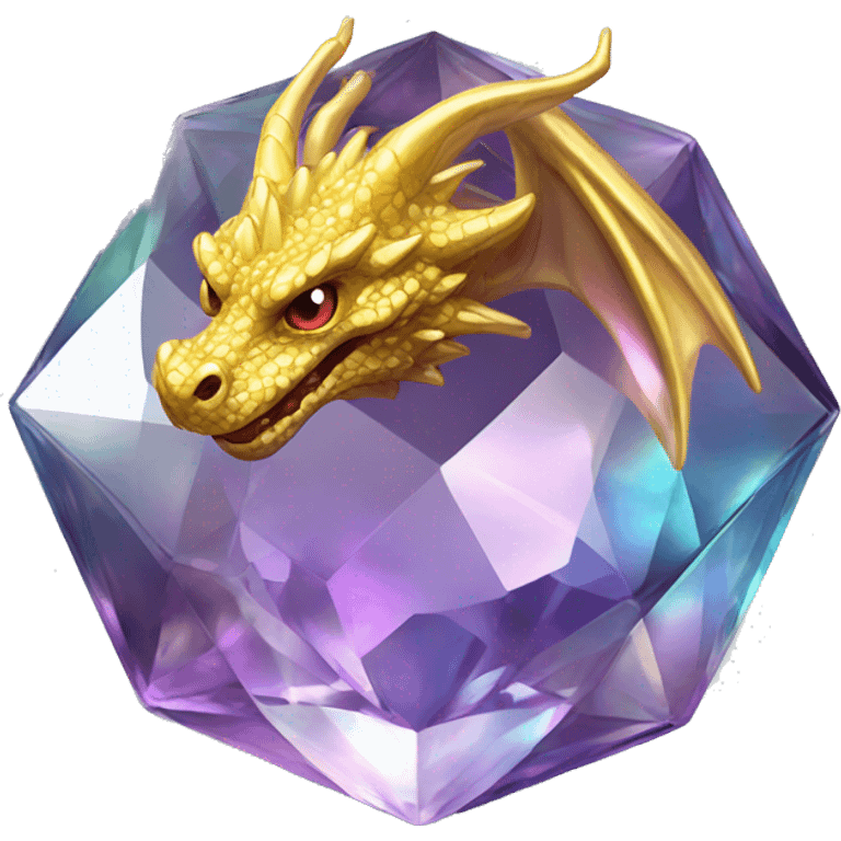 56-carat iridescent diamond crystal dragon emoji