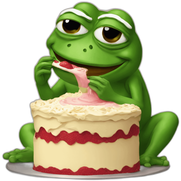 pepe the frog eating cake emoji