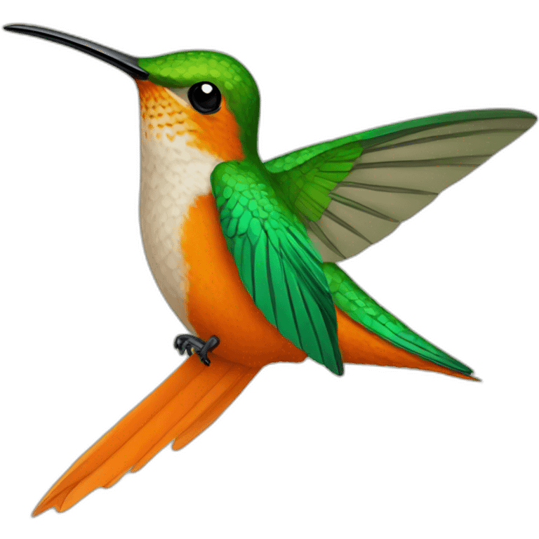 Orange coloured hummingbird emoji