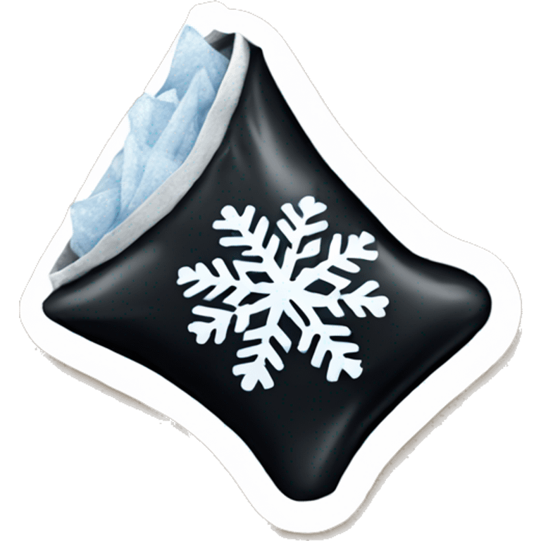 black bag of chips with white snowflake icon on it with text label "FROSTY EDTOR" emoji