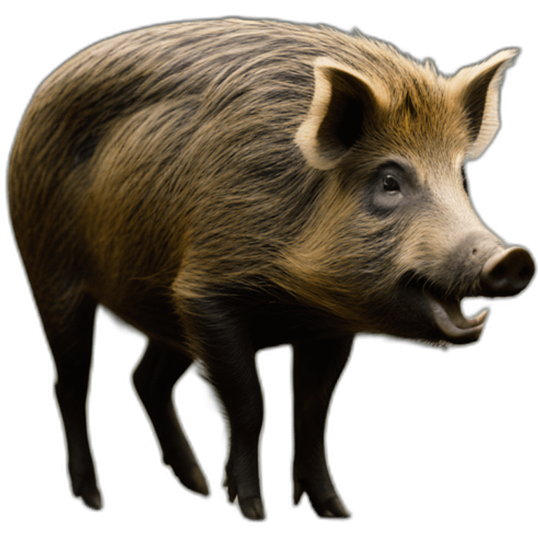 Photo-real-wild boar bumped by car emoji