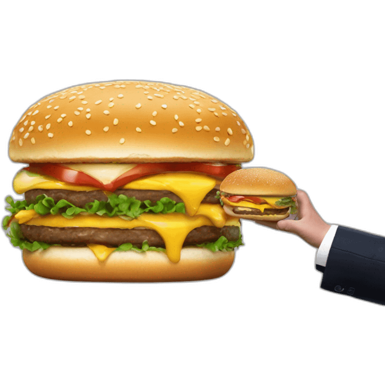 Emmanuel Macron mangeant un burger  emoji