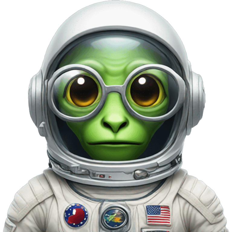 Alien astronaut with glasses emoji