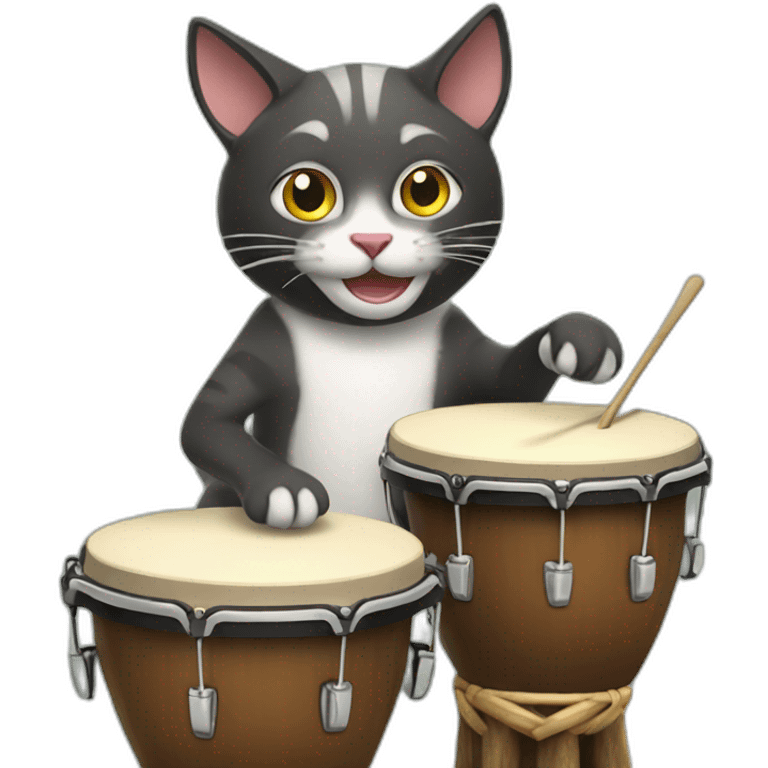 cat playing bongos emoji