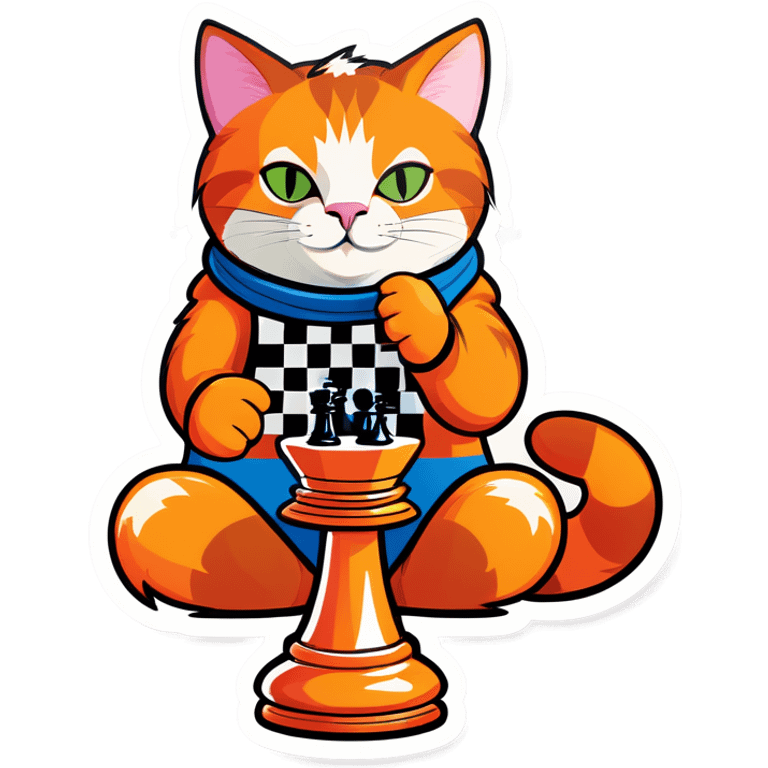 A cat eating chess on mars emoji