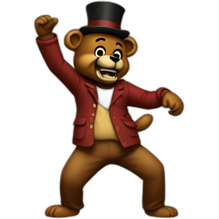 Freddy Fazbear doing dab emoji