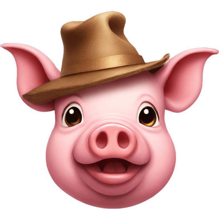 Pig with a hat emoji