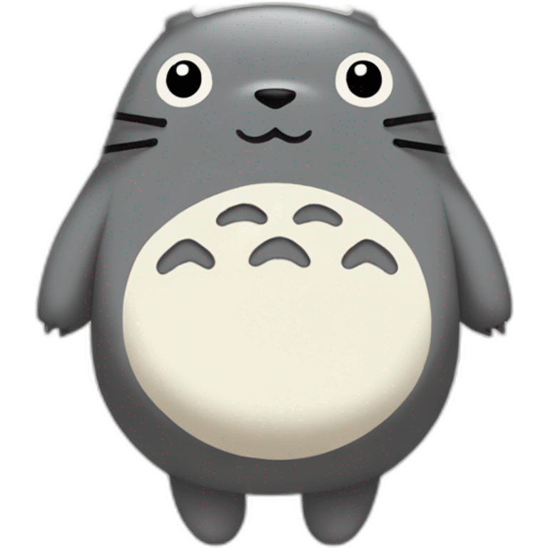 Totoro in love with hearts around his head emoji