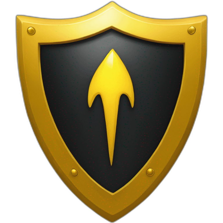 black shield with yellow flash inside from left up to right down emoji