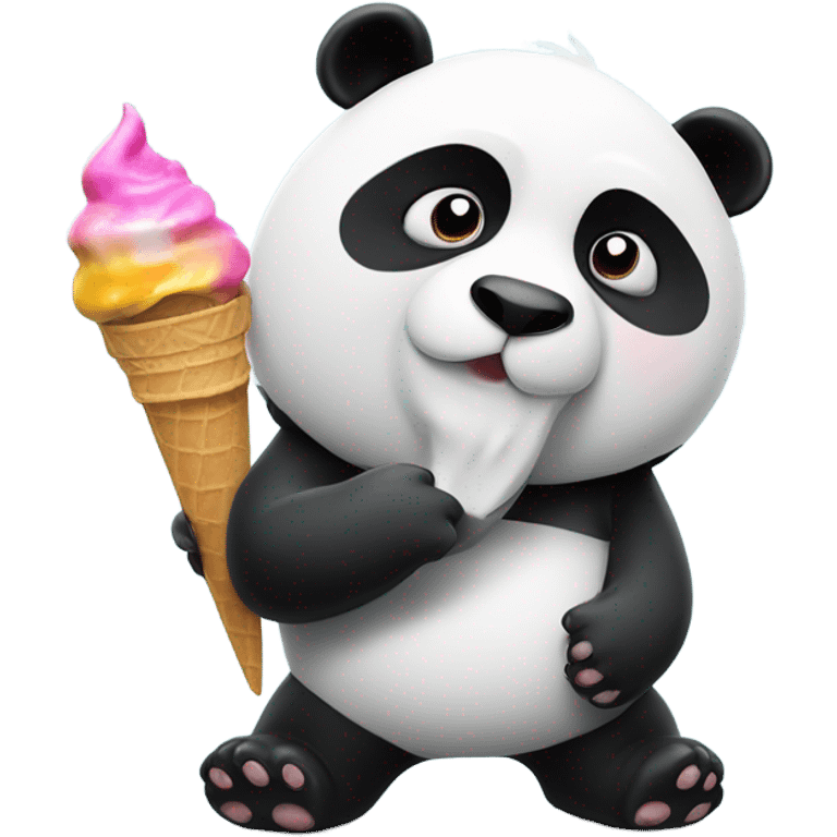 Panda eating ice cream emoji